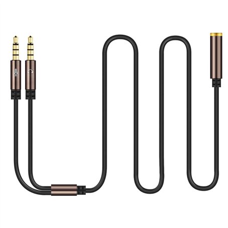 Gasea 1.1m Audio Y Splitter Câble 2 Dual 3.5mm Mâle à 3.5mm Femelle Microphone Y Splitter Jack Stéréo Adaptateur Câble Plaqué Or