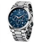 BENYAR Montre Homme Chronographe 30M Etanche Lumineuse Classique Mode Montres Bracelet en Acier Inoxydable Grand Cadran Date Ana