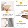 Favengo 4 Pcs Clips de Rideau de Douche Auto-adhésifs Clips d'arrêt De Bains Salle U Clips Anti-éclaboussures Clips d'arrêt de R
