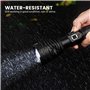 Lampe Torche LED Ultra Puissante,100000 Lumens Lampe de Poche Rechargeable USB Type-C, XHP90 Ajustable Zoomable Étanche Torche D