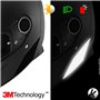 VFLUO - Gamme Stickers Noirs Rétro Réfléchissants - Bandes Casque Moto Shark Spartan - Homologation FR - Technologie 3M™ - Haute