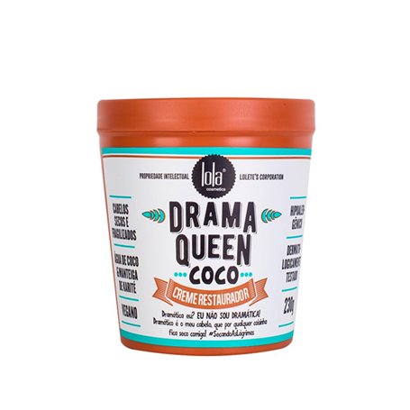 Lola Cosmetics - Masque "Drama Queen Coco" - Nourrissant - Hydratation Intense - Idéal pour Cheveux Secs et Abîmés - Sans Parabè