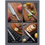 Yabano Couteaux de Cuisine, 16 set couteau cuisine en Acier Inoxydable, couteau cuisine professionnelle avec Support en Bois