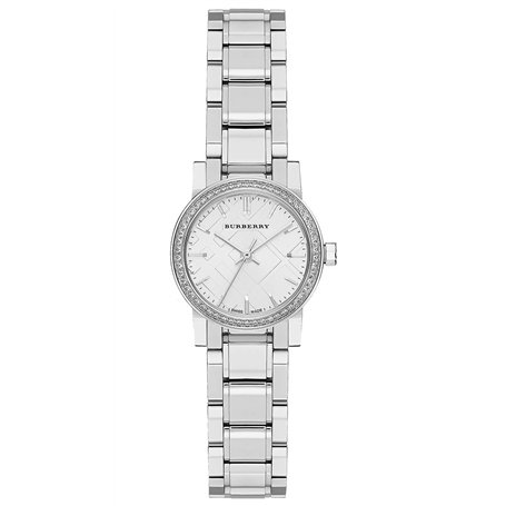Swiss Rare Diamonds BU9220 Montre bracelet en acier inoxydable pour femme Cadran argenté 26 mm