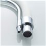 Ibergrif M22122-3 Robinet de Cuisine Poignée Double avec Bec Flexible, Mitigeur d'évier 3 Voies, Chrome, Blanc