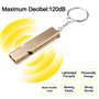 2 Pièces Sifflet de Secours, XCOZU Double Tubes Métal Sifflet Secours Sifflet d'urgence Sifflet Argent Doré, Sifflet Urgence Sif