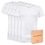 Wallenberg Lot de 1 à 5 Maillots de Corps à col en V pour Homme - Blanc - Large