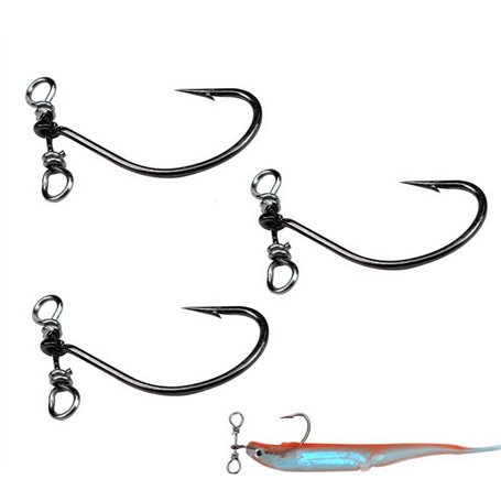 30pcs/Box hameçons de pêche Drop Shot avec Plate-Forme Drop Shot et hameçons de pêche pivotants en Ligne Drop Shot pour Basse