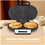 Gaufres Clatronic avec 2 surfaces de cuisson antiadhésives | Gaufres forme coeur, degré de bronzage réglable en continu et feu d