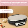 Gaufres Clatronic avec 2 surfaces de cuisson antiadhésives | Gaufres forme coeur, degré de bronzage réglable en continu et feu d