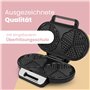 Gaufres Clatronic avec 2 surfaces de cuisson antiadhésives | Gaufres forme coeur, degré de bronzage réglable en continu et feu d