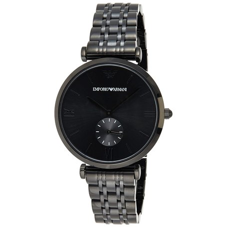 Emporio Armani Montre Trois Aiguilles en Acier Inoxydable Ton Sur Ton pour Homme