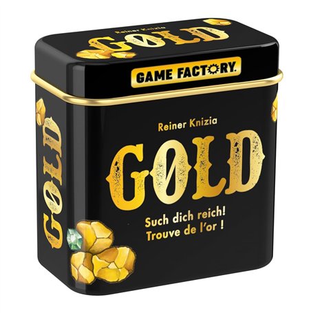 Game Factory 646252 Gold Mini Jeu de Cartes dans Une boîte métallique Pratique