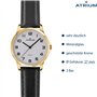 Atrium A37-20 Montre-bracelet à quartz pour femme - Bien lisible -Doré - étanche 3 bars - Bracelet en cuir