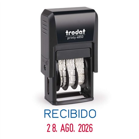 Tampon dateur Trodat Printy 4850/L1 auto-encreur avec texte rétractable