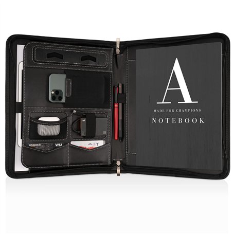 Dossier de Conférence Premium avec double fermeture Éclair et compartiment de 13 pouces pour tablette