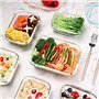 GENICOOK Lunchbox Boîte à lunch bento avec sac à lunch/bocaux en verre parfait pour la préparation des repas (5 * 840 ml)