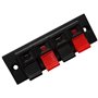 AERZETIX - C43776 - Lot de 4 - bornier plaque pour haut-parleurs - 70/24mm - stereo - 4 voies - à boutons poussoirs