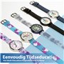 Kiddus Montre Bracelet Éducative pour Enfants, garçon. Time Teacher Analogique avec Exercices. Mécanisme en Quartz Japonais. Fac