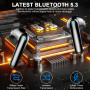 Ecouteurs Bluetooth sans Fil, Écouteurs Bluetooth 5.3 avec HiFi Stéréo Basses Casque, 50H Récréation, 4 ENC Réduction de Bruit M