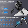 Ecouteurs Bluetooth sans Fil, Écouteurs Bluetooth 5.3 avec HiFi Stéréo Basses Casque, 50H Récréation, 4 ENC Réduction de Bruit M