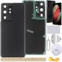 YHX-OU Noir Couvercle de Batterie pour Samsung Galaxy S21 Ultra 5G Coque arrière de Batterie de Rechange, Cache Batterie avec Le