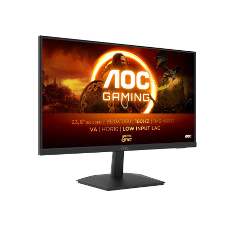 AOC Gaming 24G15N, Moniteur Full HD 24 Pouces, 180 Hz, VA Rapide, 1 ms, synchronisation adaptative, HDR10, Faible décalage d'ent