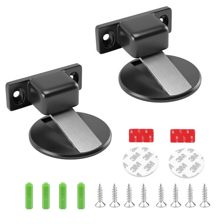 GEFIRE 2 Pcs Arret de Porte Magnetique Arrêt de Porte en Métal, Butée de Porte Magnétique en Métal Butée de Porte Invisible, But