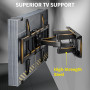 Alphamount Support Mural TV Mouvement Complet pour Téléviseurs de 37 à 80 Pouces Jusqu'à 45 kg, Fixation TV avec Double Bras Piv
