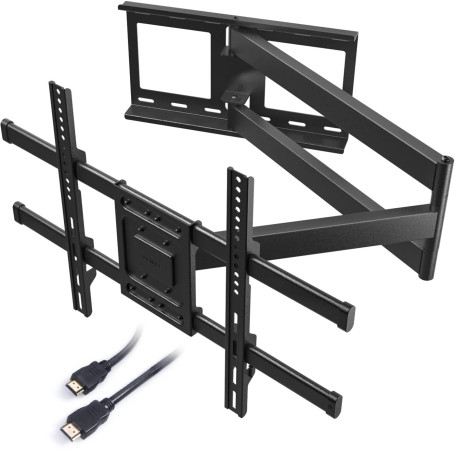 BONTEC Support Mural TV à Extra Longue Portée 1040 mm pour Écrans Plats/Incurvés LCD/LED/OLED de 32 à 75 Pouces jusqu'à 60 kg, S