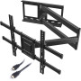 BONTEC Support Mural TV à Extra Longue Portée 1040 mm pour Écrans Plats/Incurvés LCD/LED/OLED de 32 à 75 Pouces jusqu'à 60 kg, S