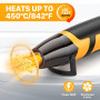 SEEKONE Mini Décapeur Thermique 2 Réglages Températures 260 ℃/450 ℃, 350W Pistolet à Air Chaud Portatif avec Buses, Protection d