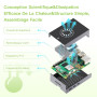 iRasptek Raspberry Pi 5 Kit de démarrage 8Go - Édition OS-Bookworm de 128Go préinstallée (boîtier Aluminium)