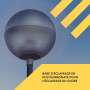 EXTRUMOL - Base lumineuse en polycarbonate noir pour globe lumineux avec bouche 17/19 cm - Capuchon E-27 - Luminaire extérieur