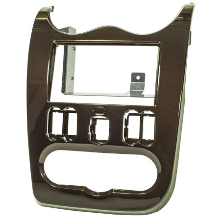 tomzz Audio 2409-010 Cache-Radio Double DIN Compatible avec Dacia Duster Logan Sandero à partir de 2010-2012 Brun foncé Brillant