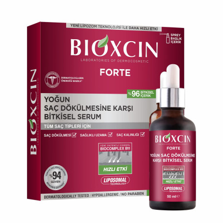 Bioxcin Forte Sérum végétal 3 x 50 ml – Contre la perte de cheveux forte – Pour une croissance des cheveux plus forte et plus de