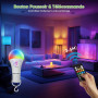 Kimjo Ampoule E27 Led, RGB Ampoule Rechargeable avec Telecommande Sans Fil Dimmable, 7W, 2000mAh, USB C Batterie LED avec Foncti
