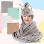 DASHUAIGE 4 pièces Cape de Bain Bébé, Serviette de Bain à Capuche pour Bébé, Sortie de Bain Super Absorbante, Serviettes pour En
