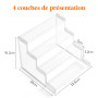 Lifewit Présentoir Transparent à 4 niveaux, Pack de 1 Présentoirs en Plastique, Organisateurs en Plastique pour Figures, Cupcake