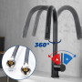 MIDINGCHAI Robinet Cuisine Douchette, Mitigeur Cuisine avec Rotatif à 360°, Flexible avec 2 Modes de Pulvérisation, Col de Cygne