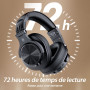 OneOdio Casque Bluetooth sans Fil BT5.2 avec 72 Heures A70, Réduction de Bruit CVC 8.0, 3 Câbles, Léger Confortable, Pliable, Pa
