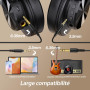 OneOdio Casque Bluetooth sans Fil BT5.2 avec 72 Heures A70, Réduction de Bruit CVC 8.0, 3 Câbles, Léger Confortable, Pliable, Pa