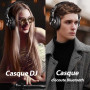 OneOdio Casque Bluetooth sans Fil BT5.2 avec 72 Heures A70, Réduction de Bruit CVC 8.0, 3 Câbles, Léger Confortable, Pliable, Pa