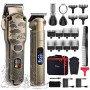 Hatteker Tondeuse à cheveux professionnelle pour hommes Set de tondeuses à barbe et à cheveux T-Blade Trimmer lavable Kit d'entr