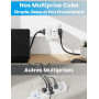 BURNNOVE Multiprise 8 en 1 Cube de Prise 4000W Multiprise Cube Murale USB C sans Fil 16A 4 Prises AC 2 USB 2 Type C avec Interru
