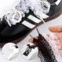 Lot de 8 paires de lacets en dentelle, plats, creux, fleurs, 120 cm, convient pour le style de ballet, accessoires mignons pour