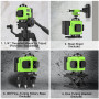 Niveau Laser 360°x 4, Autonivelant Niveau Laser Vert Chantier à Ligne Croisée Verticale et Horizontale 3D, IP54