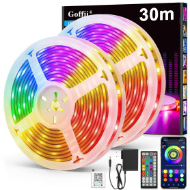 Ruban LED, Led Chambre, RGB Bande Contrôlé par APP Bluetooth ou Télécommande 44 Touches, Synchroniser avec Rythme de Musique, Ba Ruban LED, Led Chambre, RGB Bande Contrôlé par APP Bluetooth ou Télécommande 44 Touches, Synchroniser avec Rythme de Musique, Ba