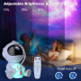 Astronaute Projecteur, LED Projecteur Ciel Etoile avec 8 Modes Nébuleuses & 5 Modes de Luminosité et de Vitesse, 2 Modes Étoiles