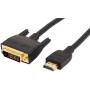 Amazon Basics Câble adaptateur HDMI-A vers DVI (mâle), bidirectionnel 1080p, plaqué or, 1.8 m, pour télévision, noir
